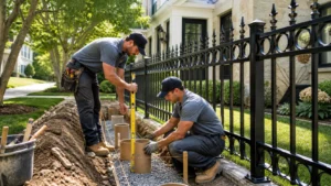 Fence Footing Depth for Custom Metal Fences in White Plains