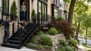 How Custom Metal Stairs Improve Sloped Yonkers Entries